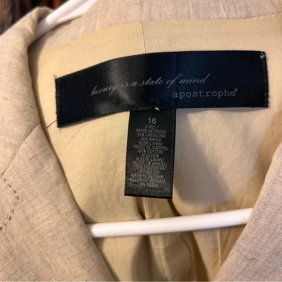 Vintage Apostrophe Linen Blend Skirt Suit Size 16 - Picture 8 of 11